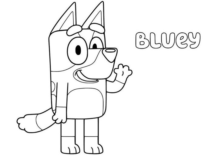Dibujo de Bluey facil para colorear