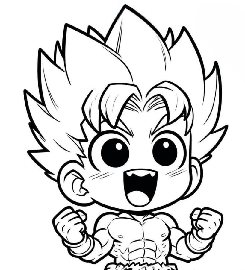 Dibujo de Goku Kawaii para colorear