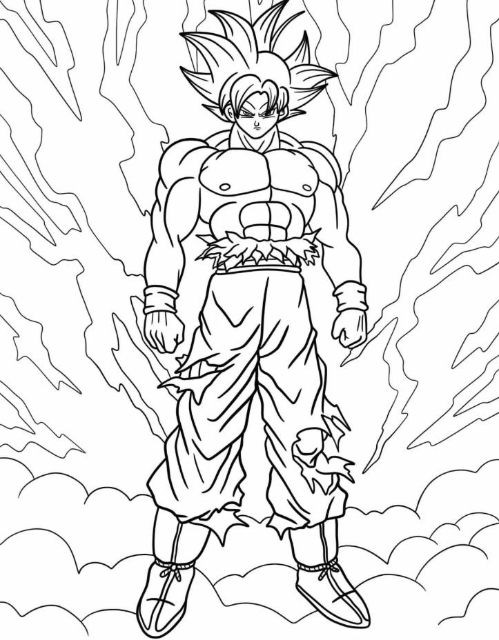 Dibujo de Goku Ultra Instinto para colorear