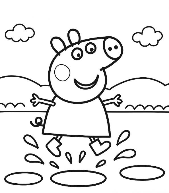 Dibujo de Peppa Pig facil para colorear