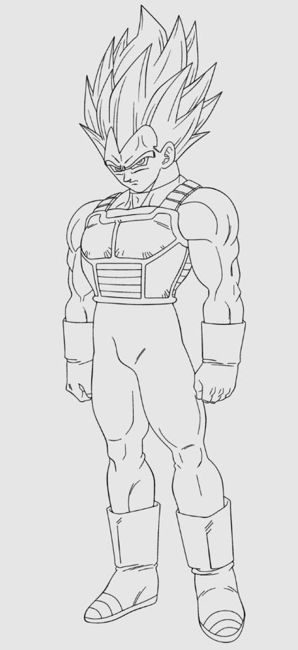 Dibujo de Vegeta Super Saiyan 1 para colorear