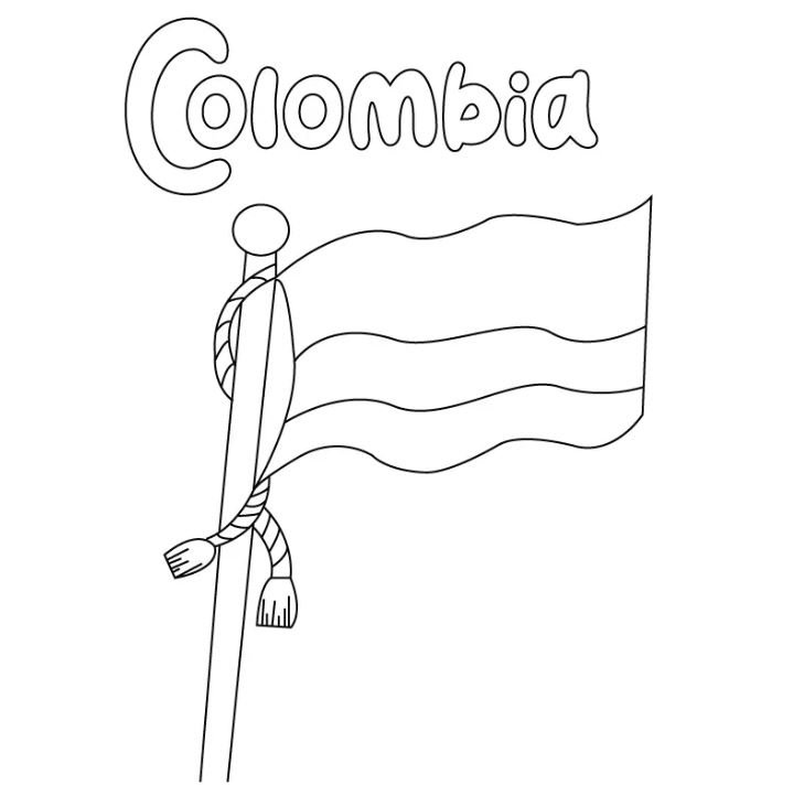 Bandera de Colombia para colorear