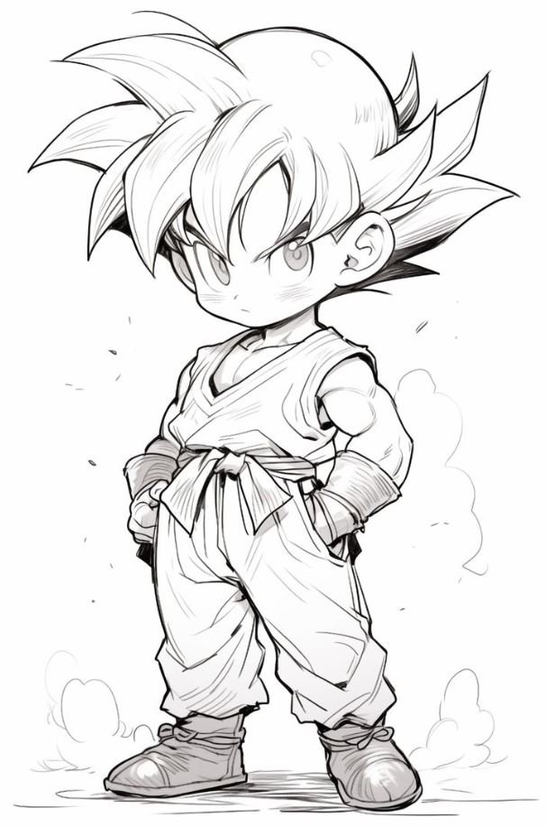 Dibujo de Goku Kawaii para colorear