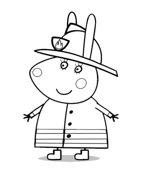 Dibujo de Peppa Pig facil para colorear
