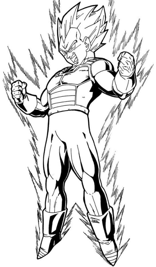 Dibujo de Vegeta Super Saiyan 1 para colorear