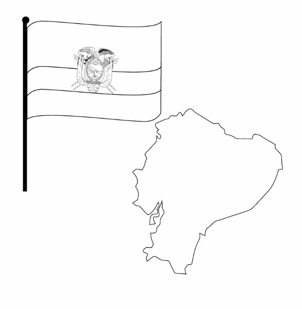 Bandera de Ecuador para colorear