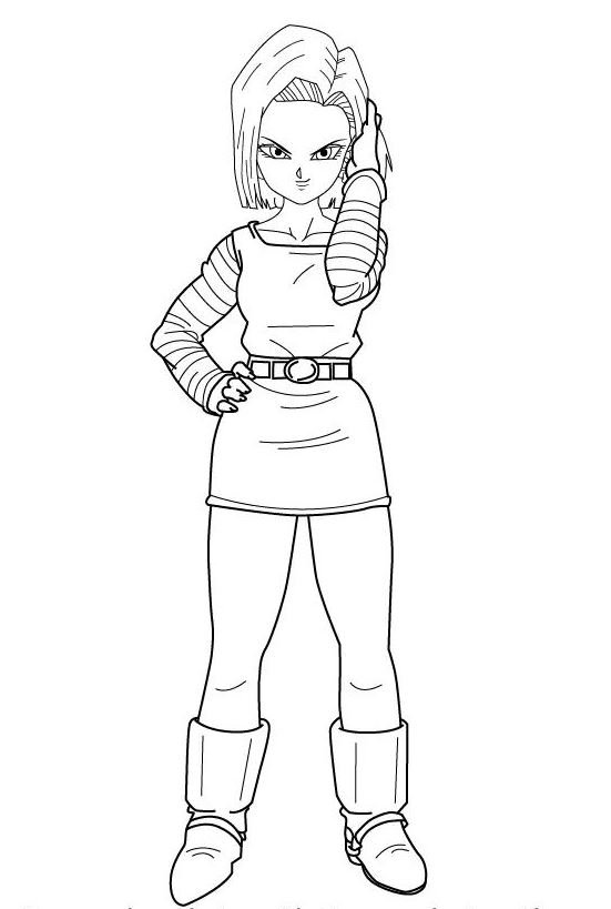 Dibujo de Androide 18 para colorear