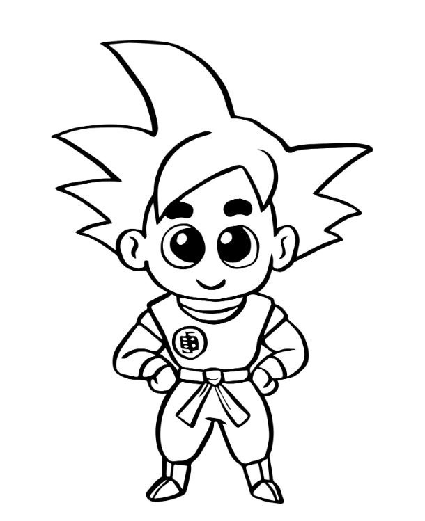 Dibujo de Goku Kawaii para colorear