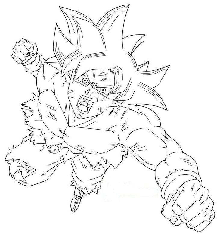 Dibujo de Goku Ultra Instinto para colorear