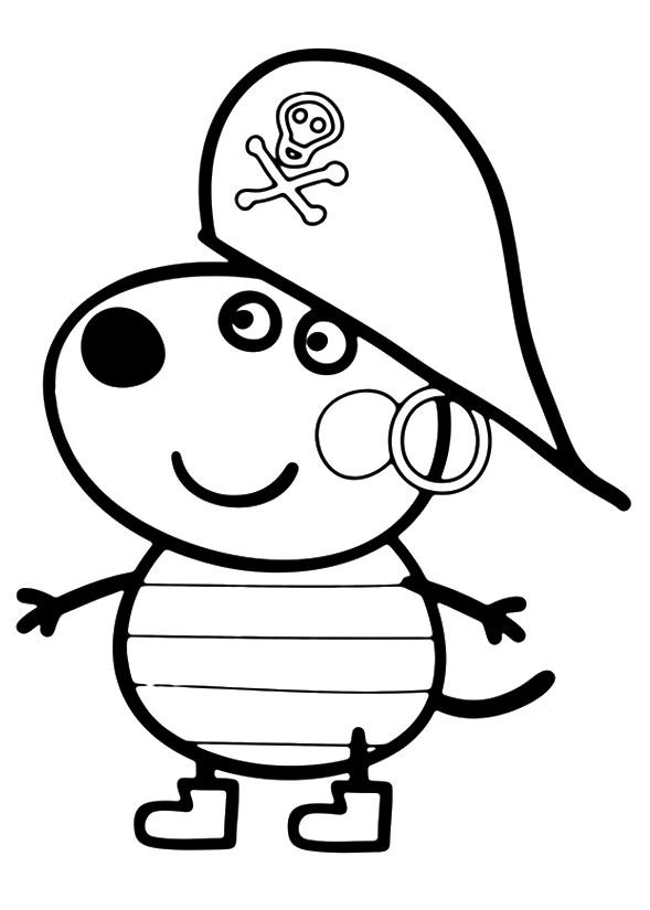 Dibujo de Peppa Pig facil para colorear