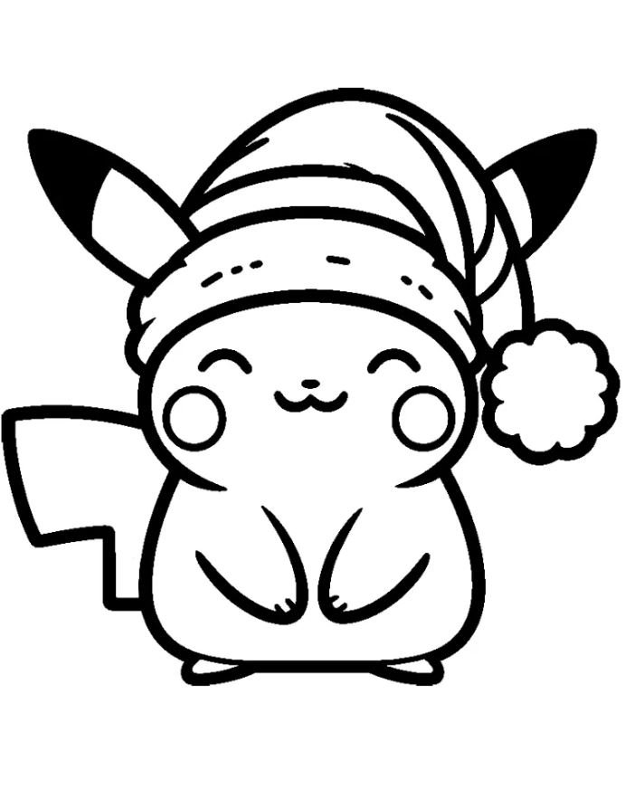 Dibujo de Pikachu Kawaii para colorear