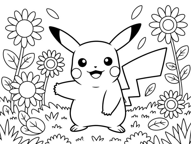 Dibujo de Pikachu para colorear