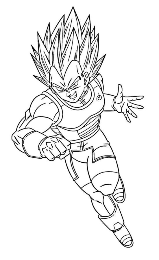 Dibujo de Vegeta Super Saiyan 1 para colorear
