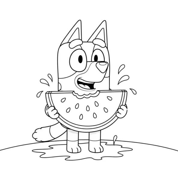 Dibujo de Bluey facil para colorear