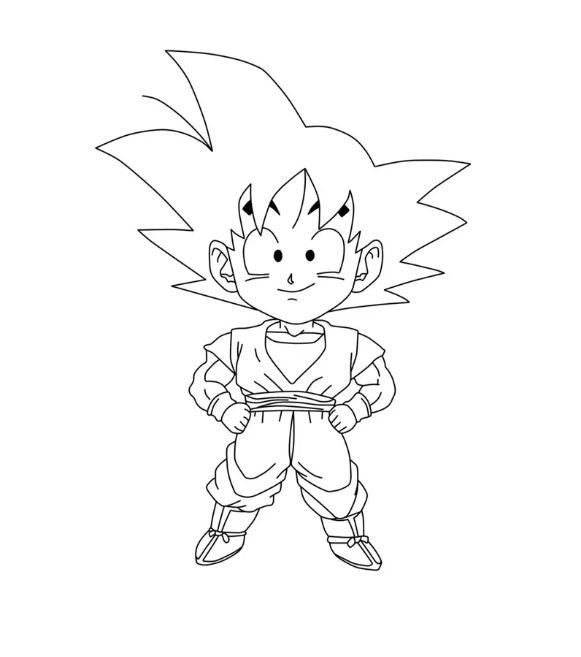 Dibujo de Goku Kawaii para colorear
