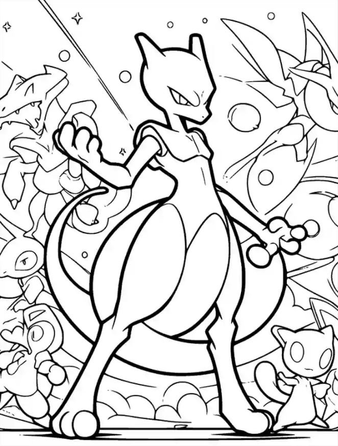 Dibujo de Mewtwo para colorear