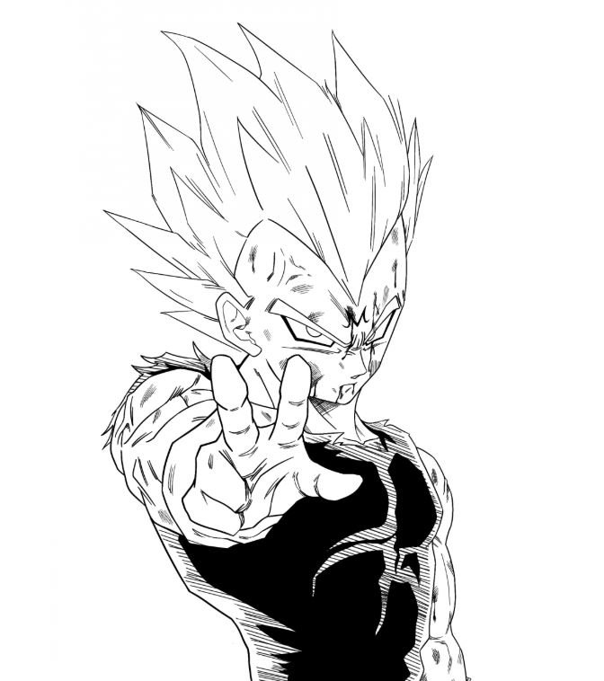 Dibujo de Vegeta Super Saiyan 2 para colorear