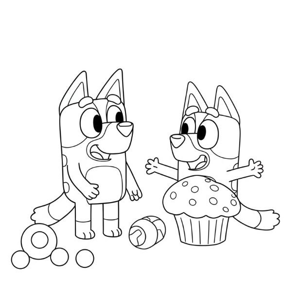 Dibujo de Bluey facil para colorear