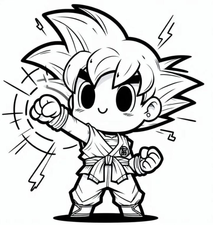 Dibujo de Goku Kawaii para colorear