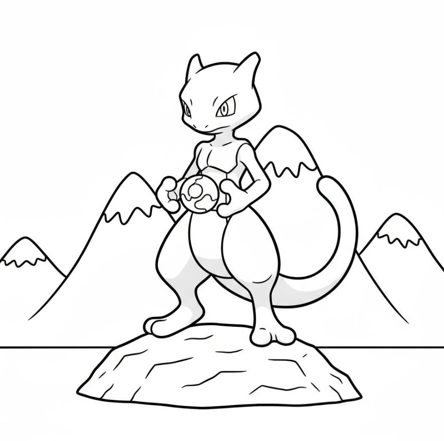 Dibujo de Mewtwo para colorear