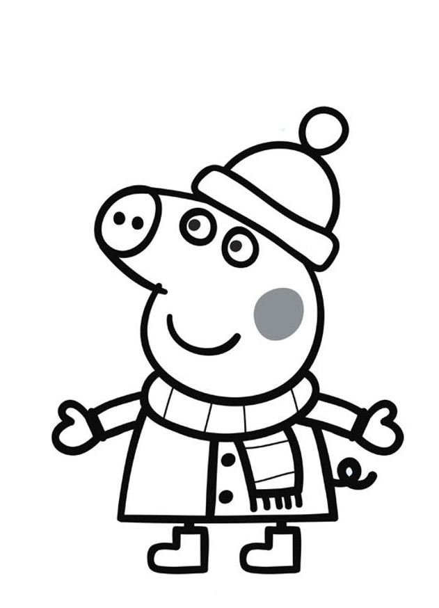 Dibujo de Peppa Pig facil para colorear