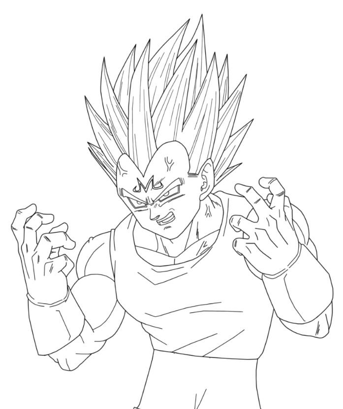 Dibujo de Vegeta Super Saiyan 2 para colorear