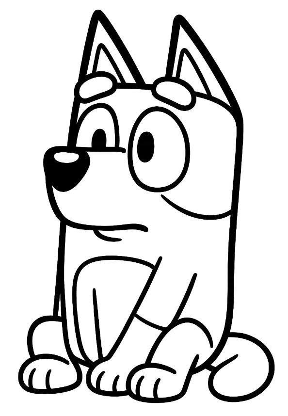 Dibujo de Bluey facil para colorear