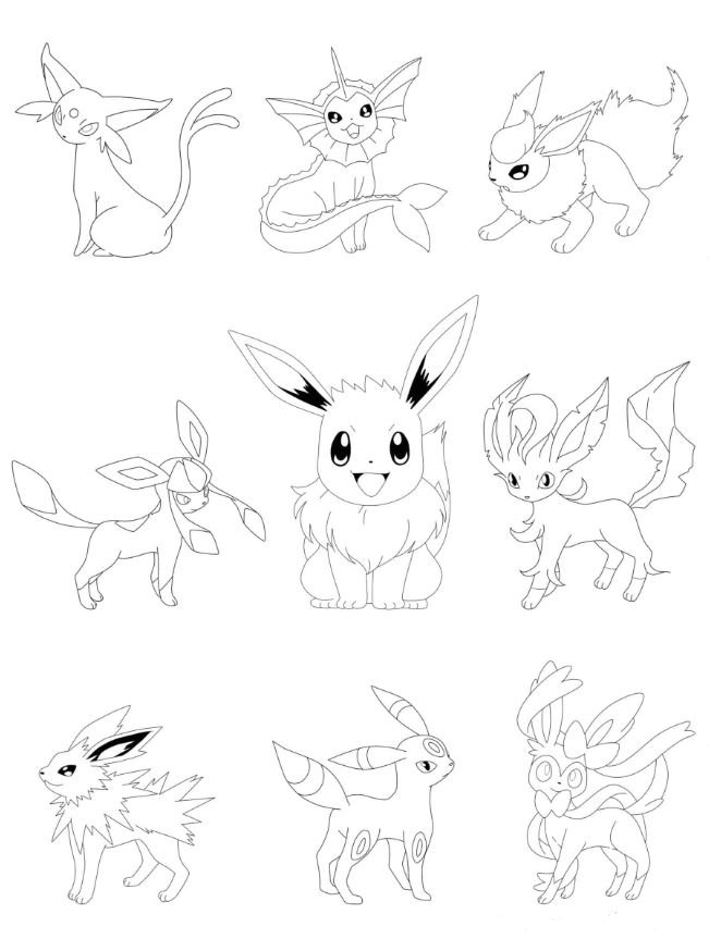 Dibujo de Eevee para colorear