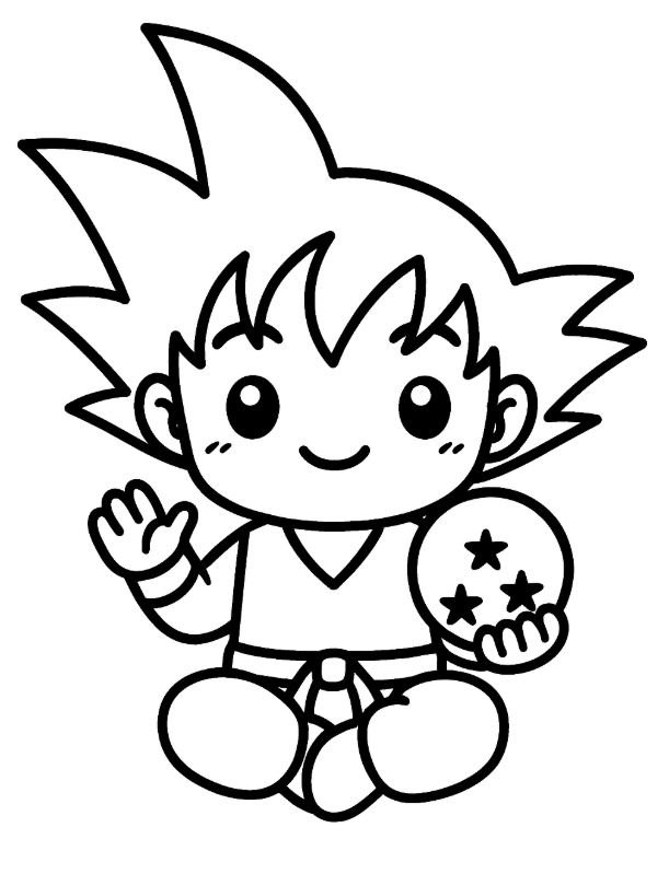 Dibujo de Goku Kawaii para colorear