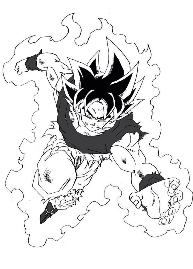 Dibujo de Goku Ultra Instinto para colorear