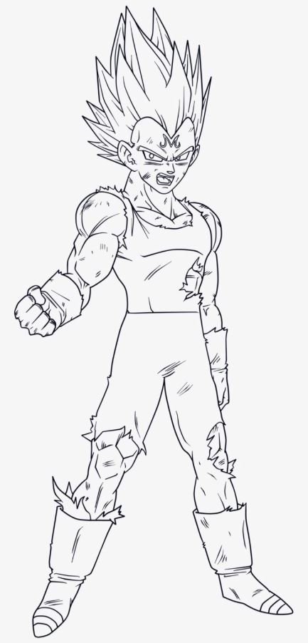 Dibujo de Vegeta Super Saiyan 2 para colorear