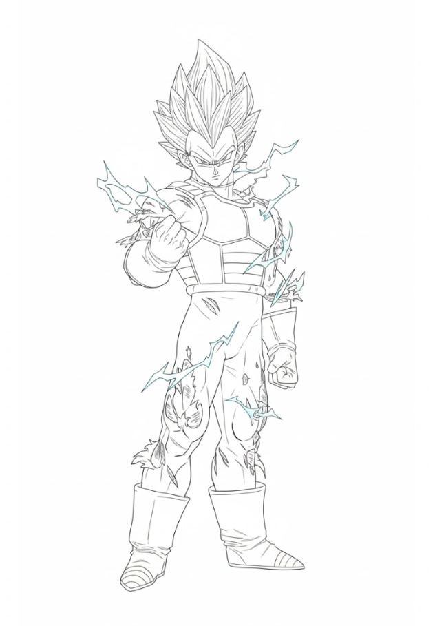Dibujo de Vegeta Super Saiyan Blue para colorear