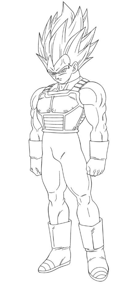 Dibujo de Vegeta Super Saiyan Blue para colorear