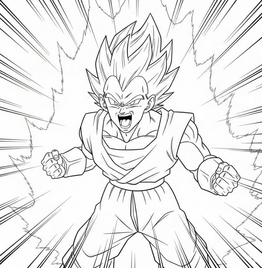 Dibujo de Vegeta Super Saiyan Blue para colorear