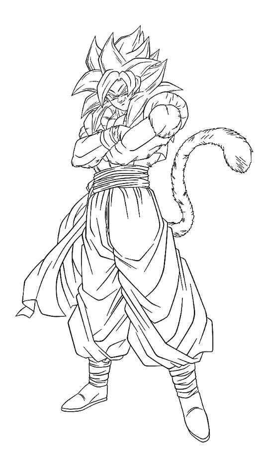 Dibujo de Goku Super Saiyan 4