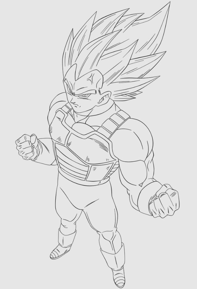 Dibujo de Vegeta Super Saiyan Blue Evolution para colorear