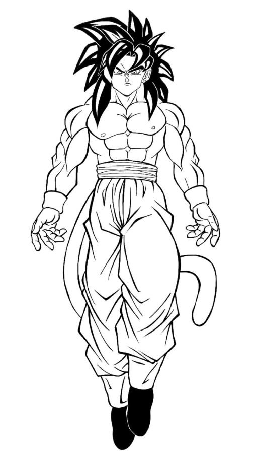 Dibujo de Goku Super Saiyan 4