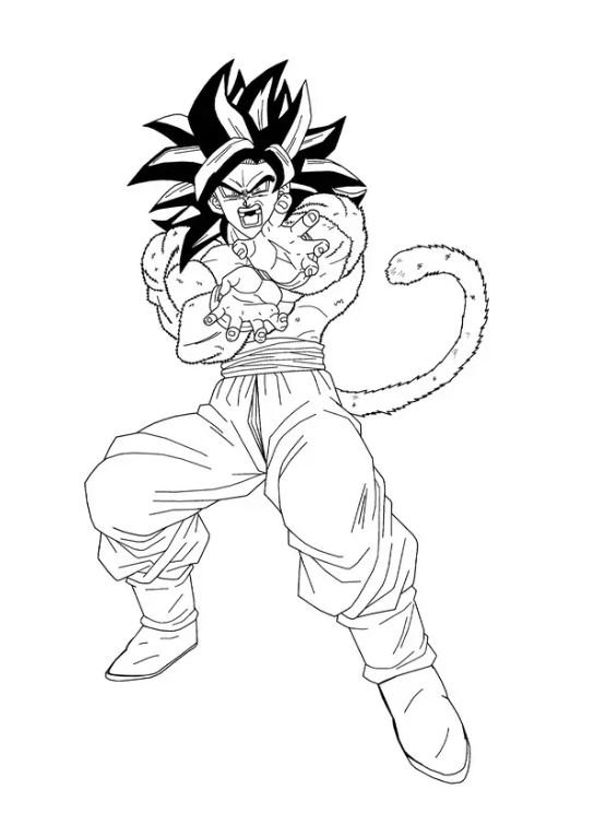Dibujo de Goku Super Saiyan 4