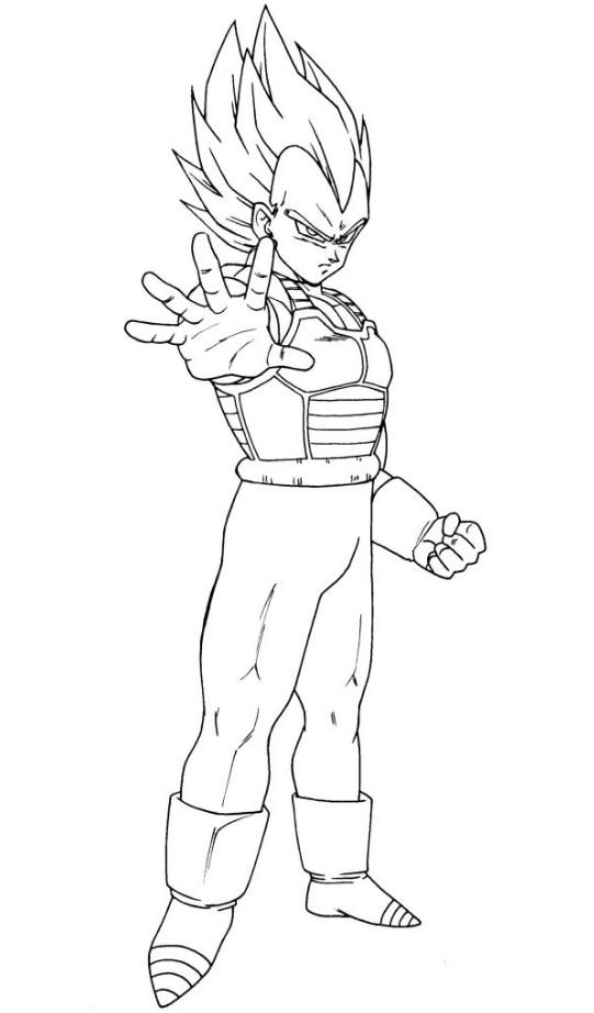 Dibujo de Vegeta Super Saiyan Blue Evolution para colorear