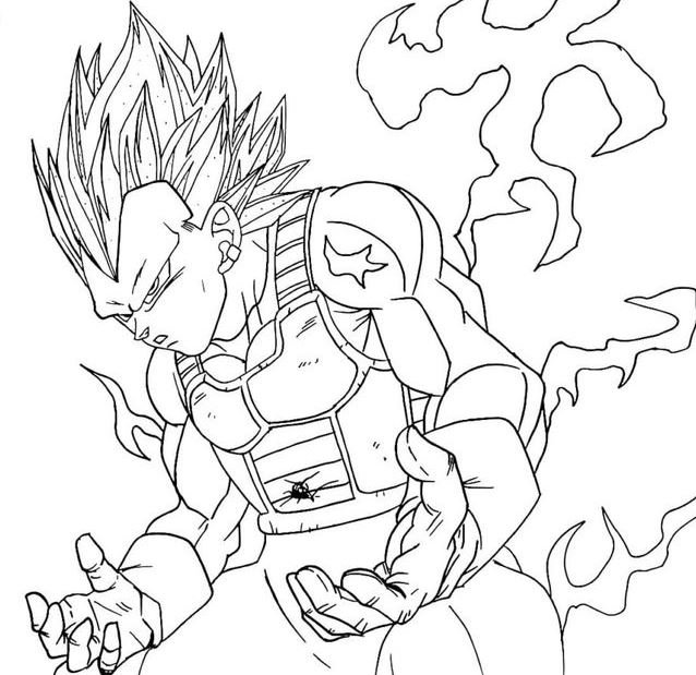 Dibujo de Vegeta Super Saiyan Ultra Ego para colorear